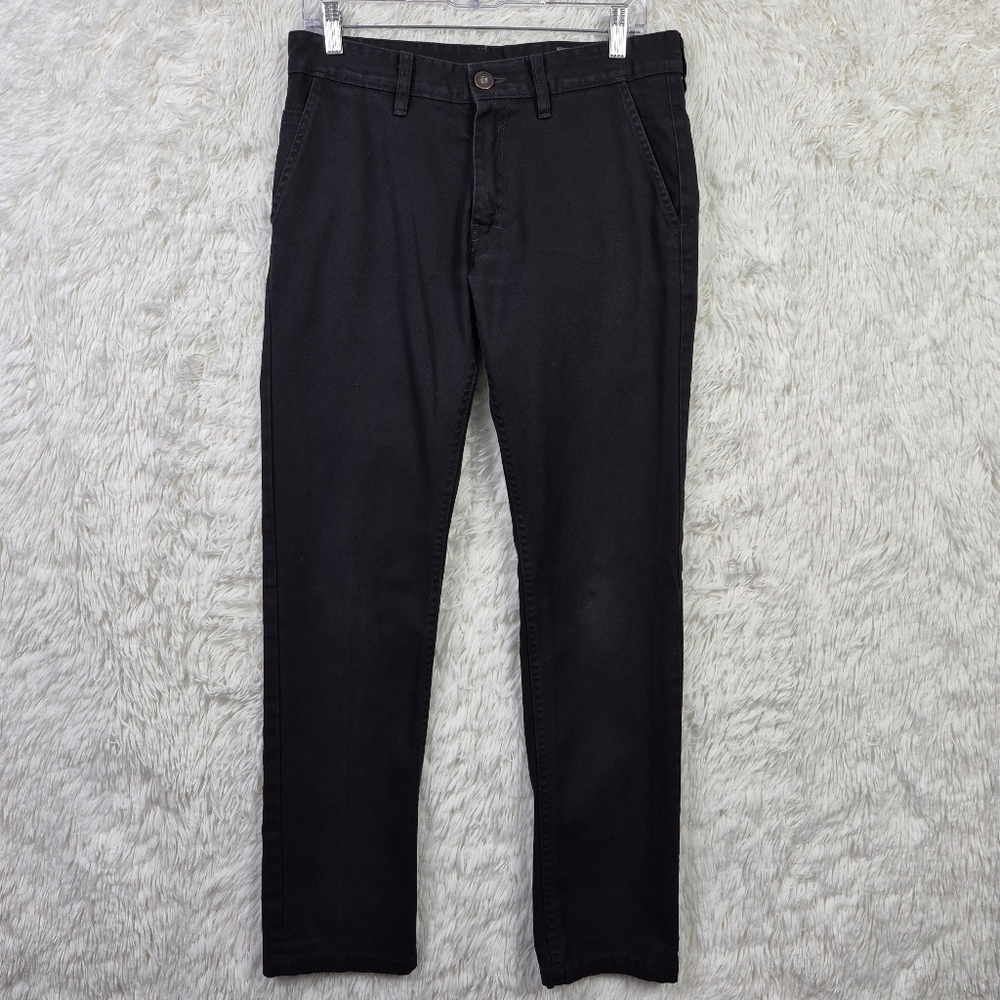 Dunderdon Mens Black Slim Straight‎ Leg Jeans 32x30 Casual Workwear Classic
